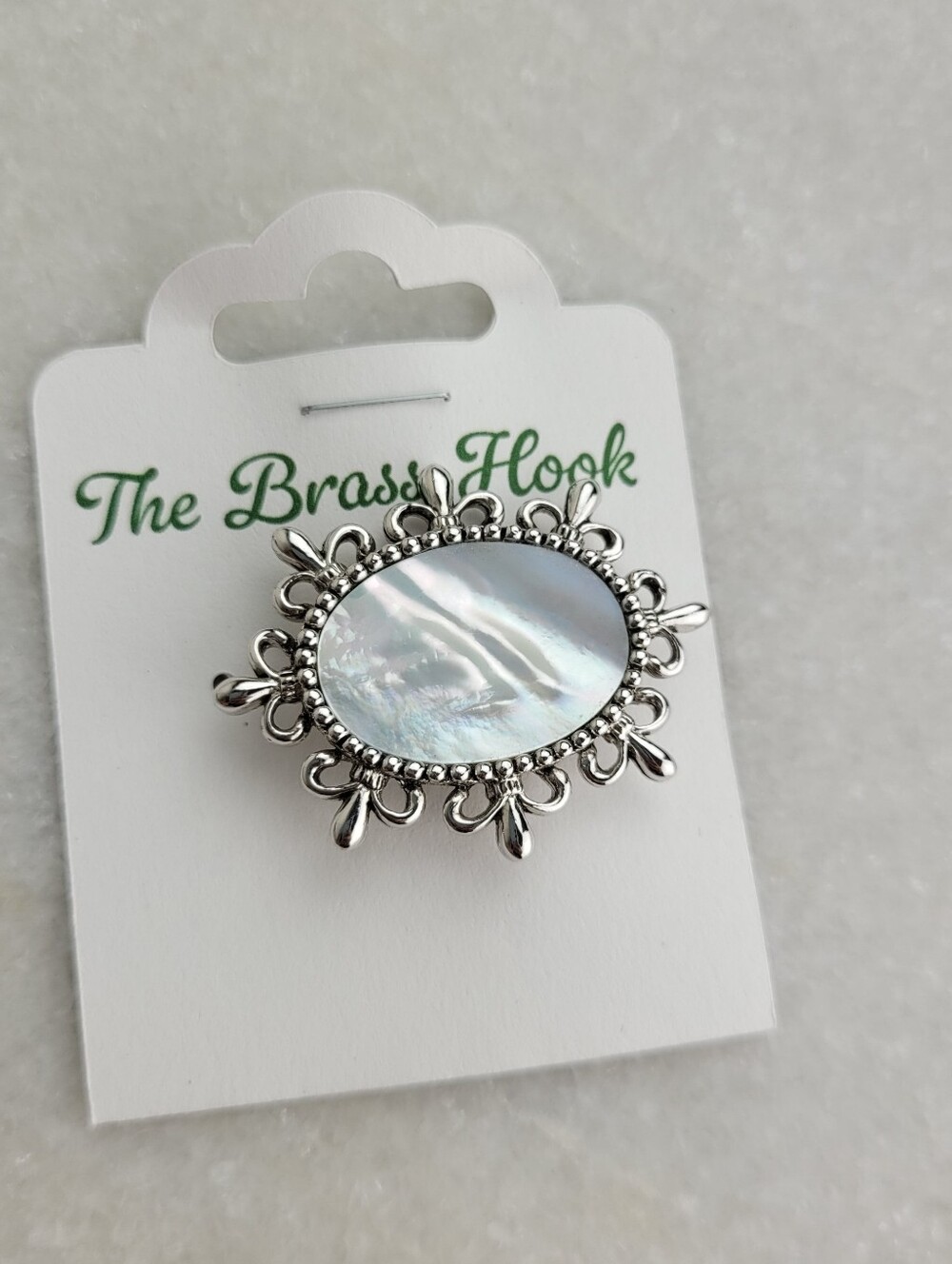 Vintage Sarah Coventry Mother of Pearl Oval Brooch